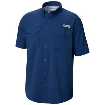 Columbia Overhemd Heren, PFG Blood and Guts III Short Sleeve Woven Tall DonkerGrijs, 29WFOZTRI